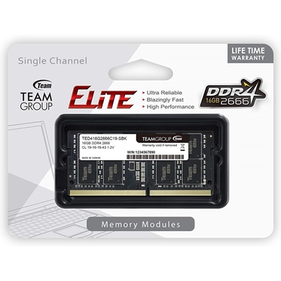 Team Elite TED416G2666C19-S01 16GB (1x 16GB) SODIMM System Memory, 2666MHz, DDR4, CL19 - Image 2