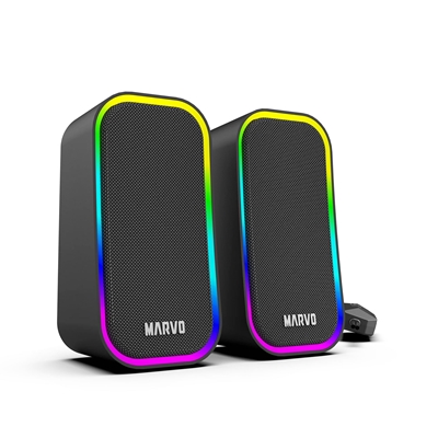 Marvo Scorpion SG-285 Havoc 20 USB Powered Stereo RGB 6W Gaming Speakers (Black) - Image 2