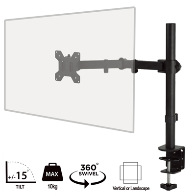 piXL Desk-Mounted Fully-Adjustable Single Monitor Arm for Screens up to 32 inch with VESA Mount & Built-In Cable Management - Image 2