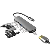 Prevo C605A 6-In-1 USB-C 4K Media and Data Transfer Hub Docking Station with 60W Passthrough, USB-C, HDMI, SD, USB-A for PC, Laptop, Tablet - Windows and Mac iOS Compatible - Image 5