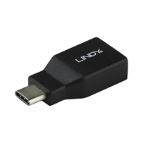 LINDY 41899 USB Adapter, USB 3.2 Type-C (M) to USB 3.2 Type-A (F), Adapter, Black, Supports Data Transfer Speeds up to 10Gbps, Robust PVC Housing & Nickel Connectors, Retail Polybag Packaging - Image 4
