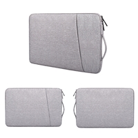 Prevo 15.6 Inch Laptop Sleeve, Side Pocket, Cushioned Lining, Light Grey - Image 5