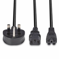 Lindy 30374 2.5m UK 3 Pin Plug To IEC C13 (Kettle) & IEC C5 (Clover) 10 Amp Mains Splitter Extension Cable - Black - Image 6
