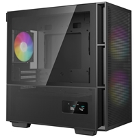 DeepCool CH360 Digital Gaming Case Black Mid Tower with Tempered Glass Side Window Panel, Advanced Cooling, USB 3.0/USB-C Ports, Pre-Installed Fans, Micro ATX/Mini-ITX - Image 4