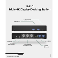 Plugable UD-6950PDZ USB-C Triple Monitor 4K 60W USB-C PD Docking Station - Image 4
