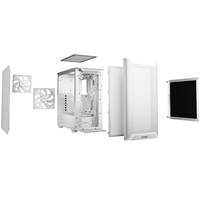 be quiet! Pure Base 501 Airflow White ATX Mid Tower Case with USB-A, USB-C, 2 x Pure Wings 2 140mm Black PWM Fans, Sleek Front Panel and Airflow Cover - Image 6