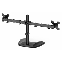 GameMax Dual Monitor Arm Stand LCD Desk Mount Freestanding For Two 13 Inch To 27 Inch Monitors, VESA Dimensions Of 75x75 mm or 100x100 mm, 180 Degrees Swivel, Black - Image 5