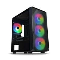 Tecware Forge M Omni Micro-ATX Case - Key-Lockable Tempered Glass, High-Airflow Mesh Front, 4 x 120mm Fans Pre-Installed, mATX/ITX Support, Black - Image 4