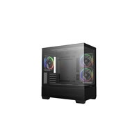 DeepCool CG380 3F Micro-ATX Gaming Case Black Panoramic Tempered Glass Side Panel, Mesh Airflow Front, 3 Pre-Installed ARGB Fans, USB-C & USB-A Front I/O, Spacious SFF/mATX/ITX Build Support - Image 4
