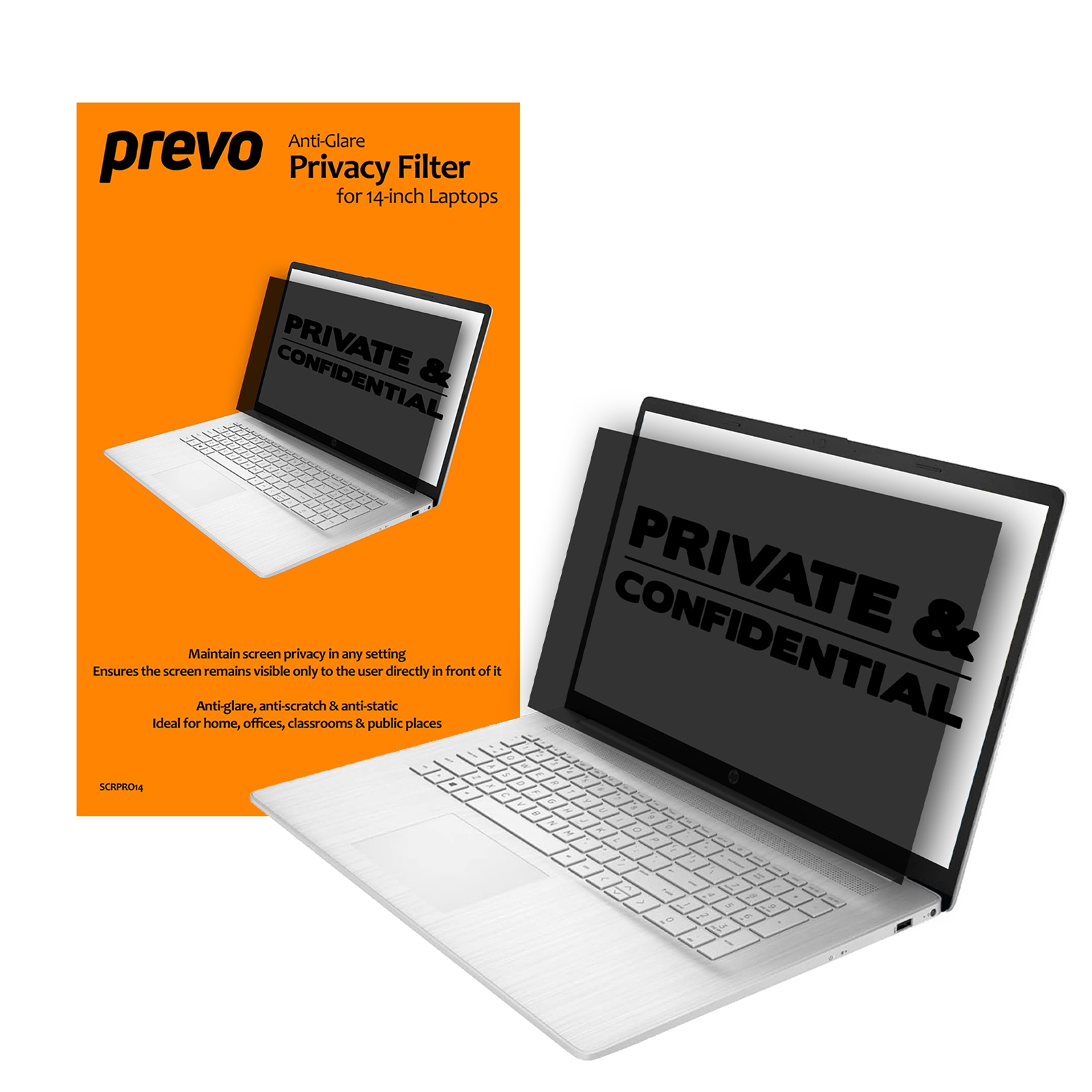 prevo 14-Inch Laptop Privacy Screen/ Privacy Filter, Anti-Glare, Anti-Peep, Anti-Static, Blackout - Image 3