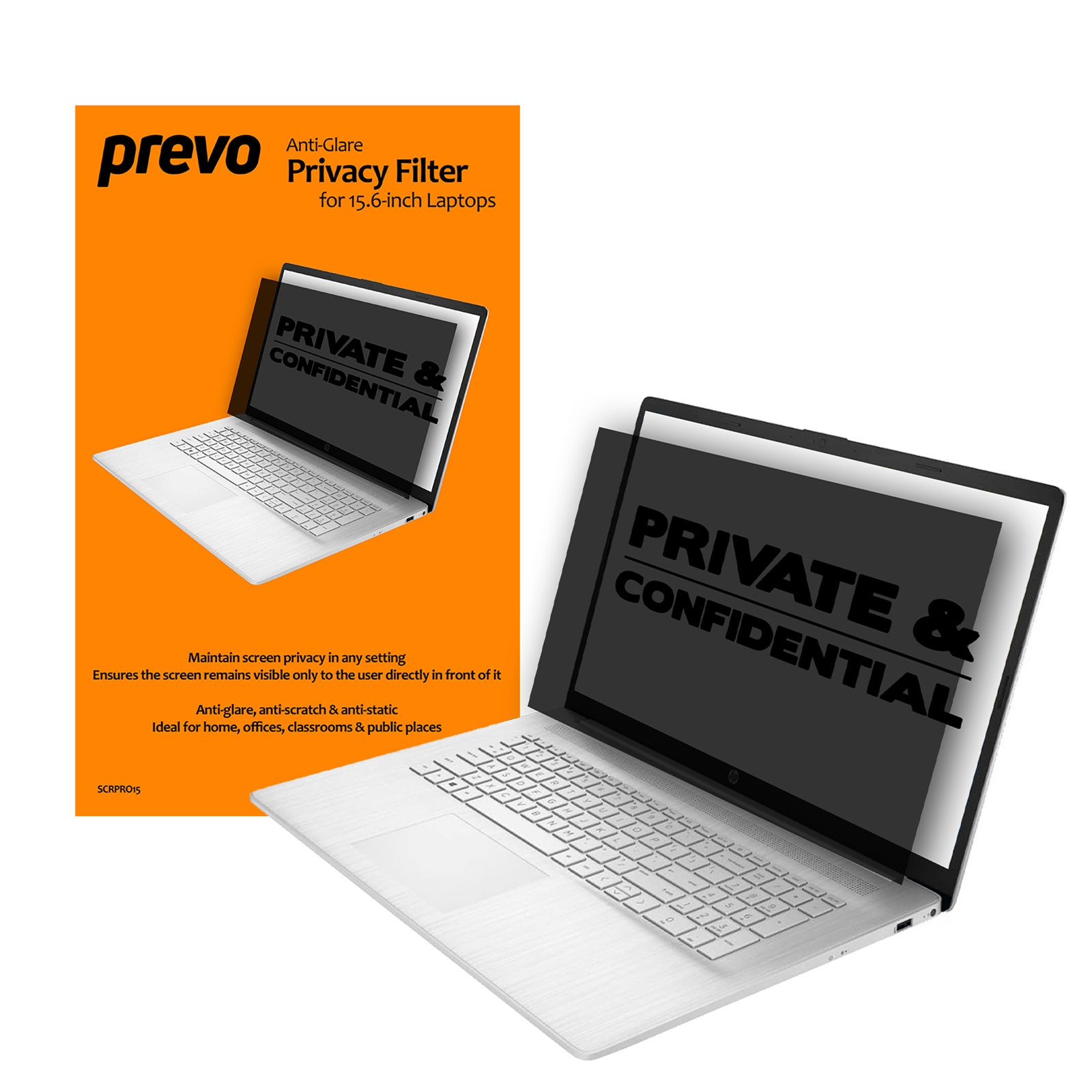 prevo 15.6 Inch Laptop Privacy Screen/ Privacy Filter, Anti-Glare, Anti-Peep, Anti-Static, Blackout - Image 3
