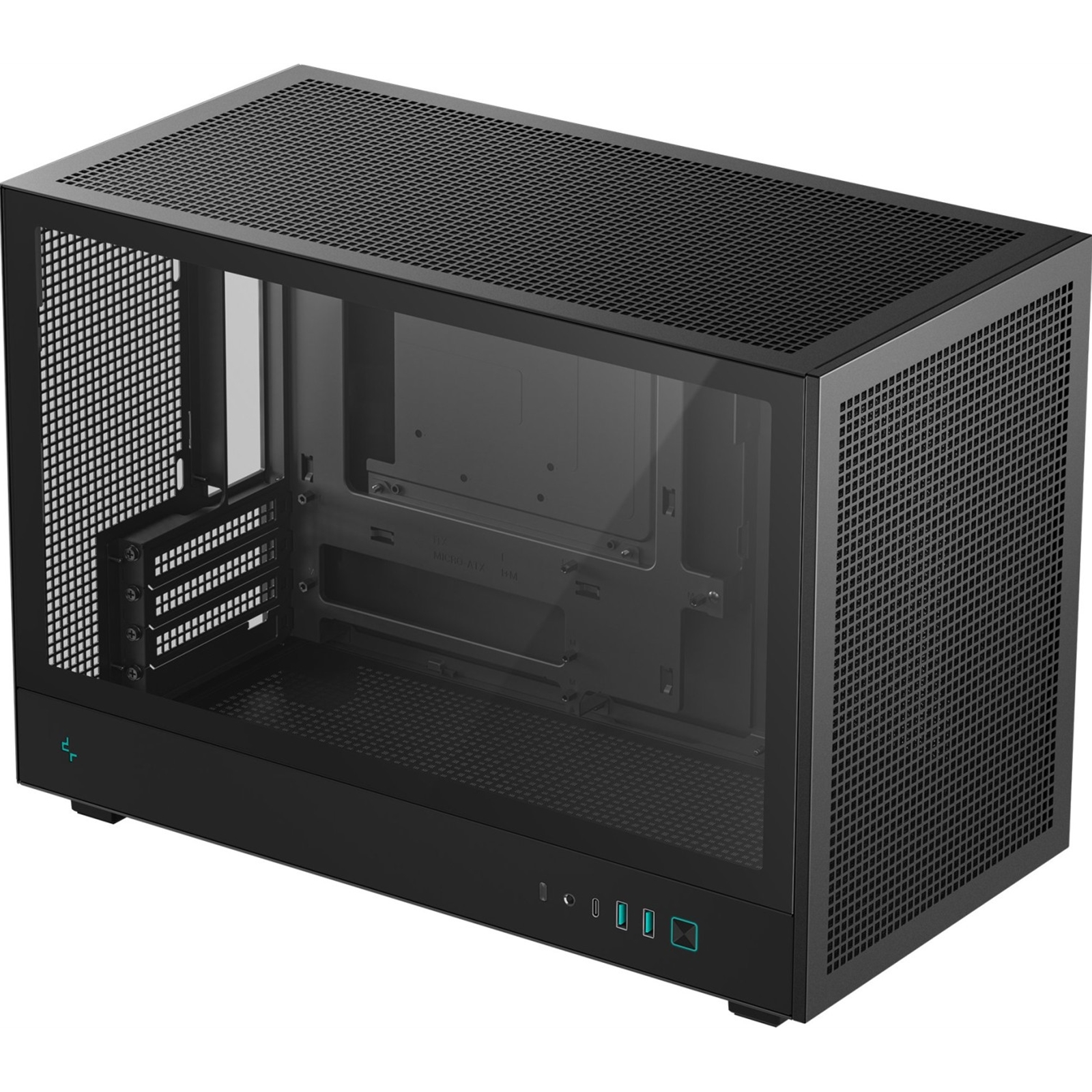 DeepCool CH260 Micro-ATX Case, High-Airflow Compact PC Case with Tempered Glass Panel, USB-C Port, Supports 360mm Radiator, ATX PSU, Black - Image 3