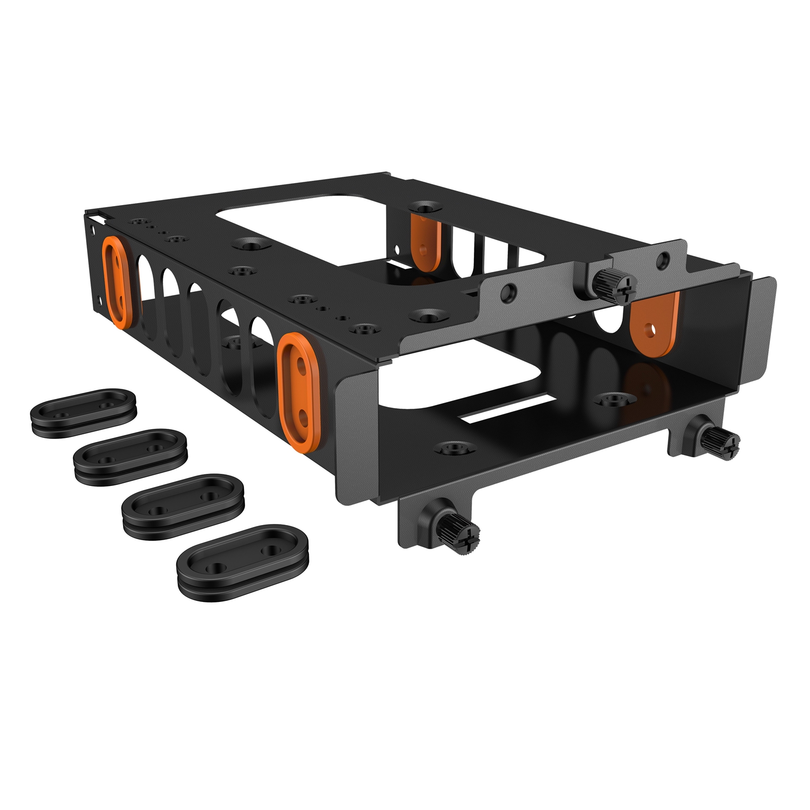 be quiet! HDD Cage, Mounting for One HDD or Two SSDs, Black & Orange Rubber Decouplings Included, Compatible with Most be quiet! Cases - Image 3
