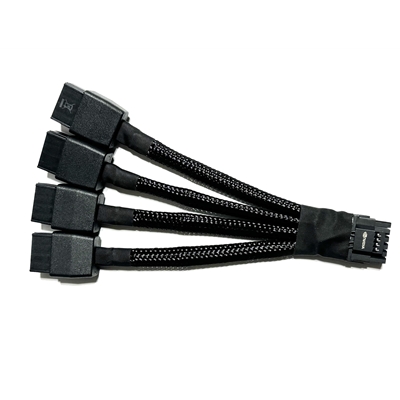 Replacement 12VHPWR 12+4Pin PCIE 5.0 to 4x8Pin (6+2P) Power Cable 10cm Braided - Image 2