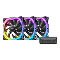 Antec Fusion 120mm ARGB 3 Fan Pack, Black, 3x120mm ARGB Fans, Upto 2000RPM, 57.93CFM Airflow, 31.24dB Max, 4-pin PWM 3-pin LED