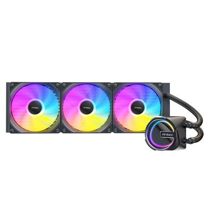 Antec Skeleton 360ARGB Liquid CPU Cooler, Universal Socket, Black, 360mm Radiator, PWM up tp 2000 RPMCooling Fans, Addressable RGB LED Lighting - Image 2