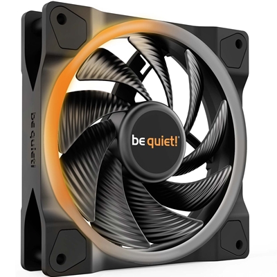 be quiet! Light Wings PWM High Speed Addressable RGB Fan, 120mm, 2500RPM, 4-Pin PWM Fan & 3-Pin ARGB Connectors, Black Frame, Black Blades, ARGB Lighting on Front & Rear - Image 2