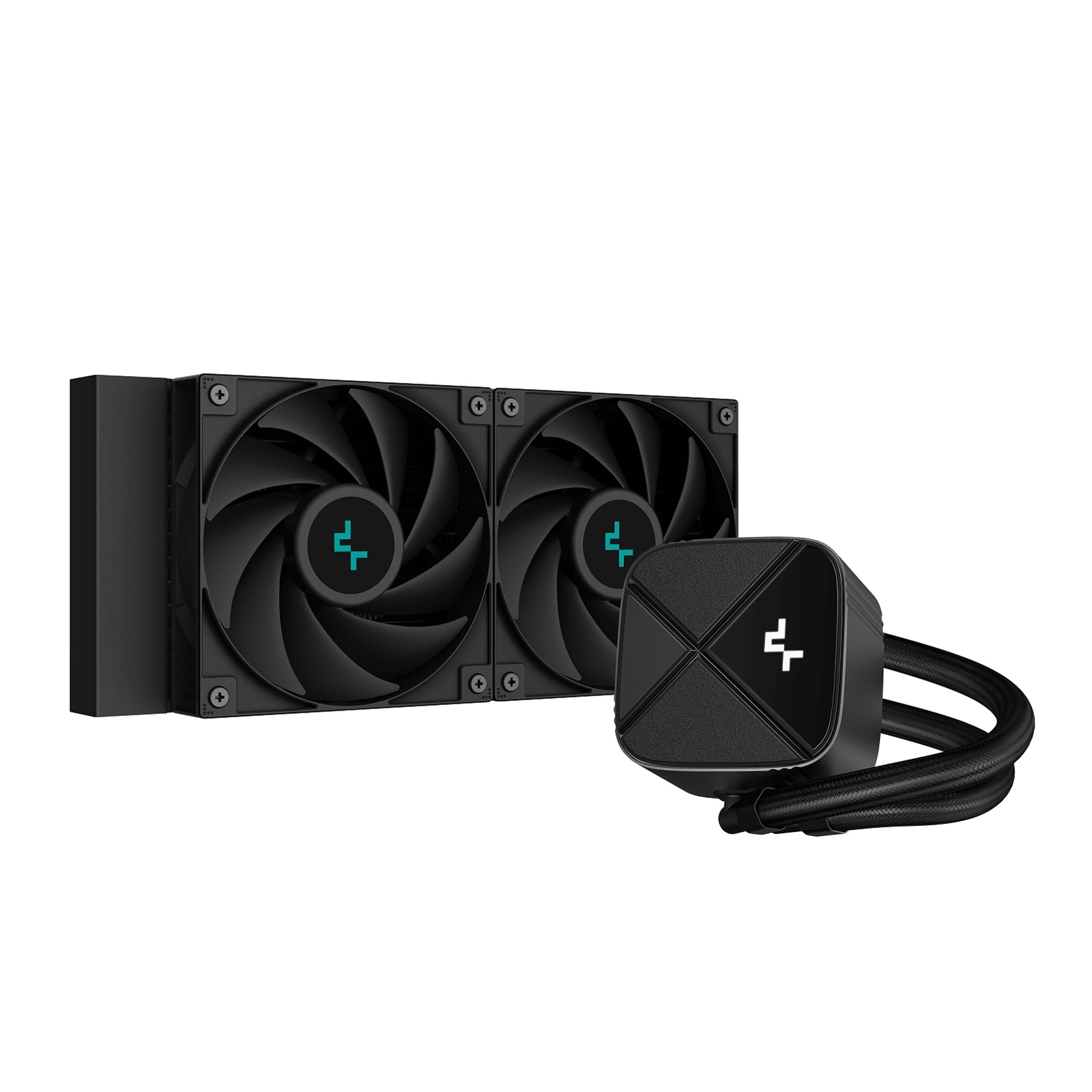 DeepCool LS520S Zero Dark All In One Liquid CPU Cooler, 240mm Radiator, 2 x 120mm Deepcool Fans, Intel/AMD - Image 3