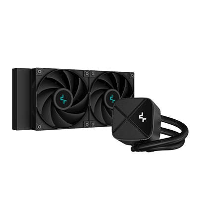 DeepCool LS520S Zero Dark All In One Liquid CPU Cooler, 240mm Radiator, 2 x 120mm Deepcool Fans, Intel/AMD - Image 2