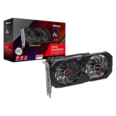 ASRock AMD Radeon RX 6500 XT Phantom Gaming OC 4GB GDDR6 Graphics Card, 1024 Streams, 2820MHz Boost Clock, Dual Fan, 1x DisplayPorts / 1x HDMI Port - Image 2