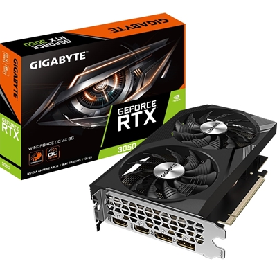 Gigabyte NVIDIA GeForce RTX 3050 WINDFORCE OC V2 8GB GDDR6 Graphics Card, 2560 CUDA Cores, 1792 MHz Core Clock, Dual Fan, 2x DisplayPorts / 2x HDMI - Image 2