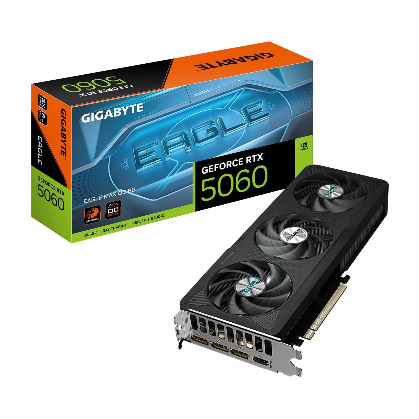 Gigabyte NVIDIA GeForce RTX 5060 EAGLE MAX OC 8GB GDDR7 Graphics Card, 3840 CUDA Cores, 2550 MHz Core Clock, Triple Fan, 3x DisplayPorts / 1x HDMI Ports - Image 3