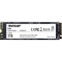 Patriot P300 (P300P1TBM28) 1TB NVMe SSD, M.2 Interface, PCIe Gen3, 2280, Read 2100MB/s, Write 1650MB/s, 3 Year Warranty