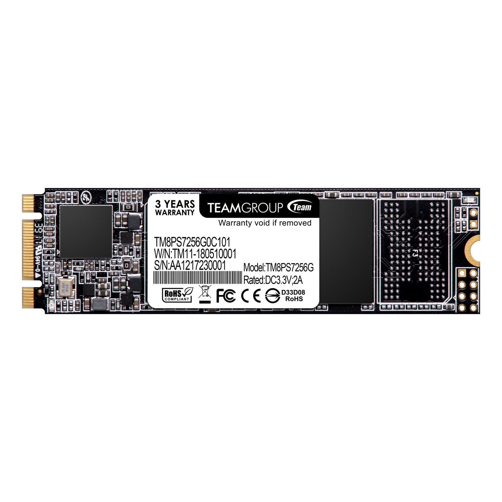 Team MS30 (TM8PS7256G0C101) 256GB, M.2 Sata Interface, PCIe Gen3, Read 550MB/s, Write 470MB/s, 3 Year Warranty - Image 3