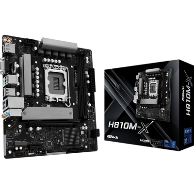 ASRock H810M-X Intel Socket 1851 Motherboard, 2x DDR5 DIMM Slots, 1x M.2 Socket, 2.5G LAN, 1x HDMI Port / 1x DisplayPort - Image 2