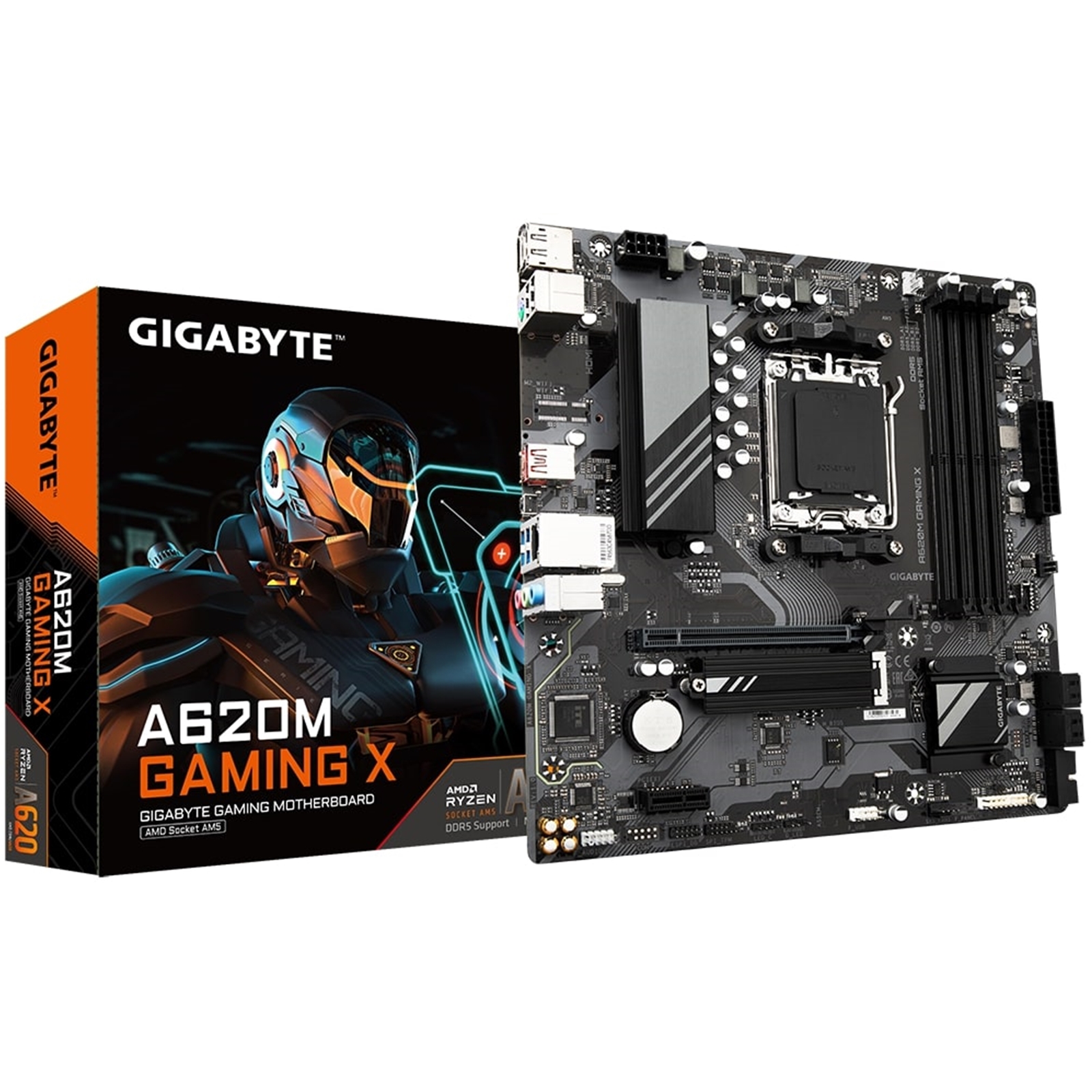 Gigabyte A620M GAMING X AMD AM5 Socket Motherboard, Micro-ATX, 4x DDR5 Slots, 1x M.2 Socket, GbE LAN, 1x DisplayPort / 1x HDMI Port - Image 3
