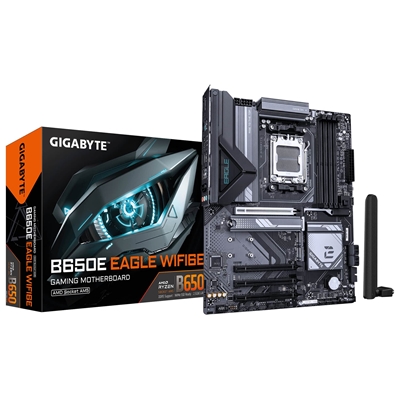 Gigabyte B650E EAGLE WIFI6E AMD AM5 Socket Motherboard, ATX, 4x DDR5 Slots, 3x M.2 Socket, Fitted I/O Shield, 2.5GbE LAN, Wi-Fi 6E, 1x DisplayPort / 1x HDMI Port - Image 2