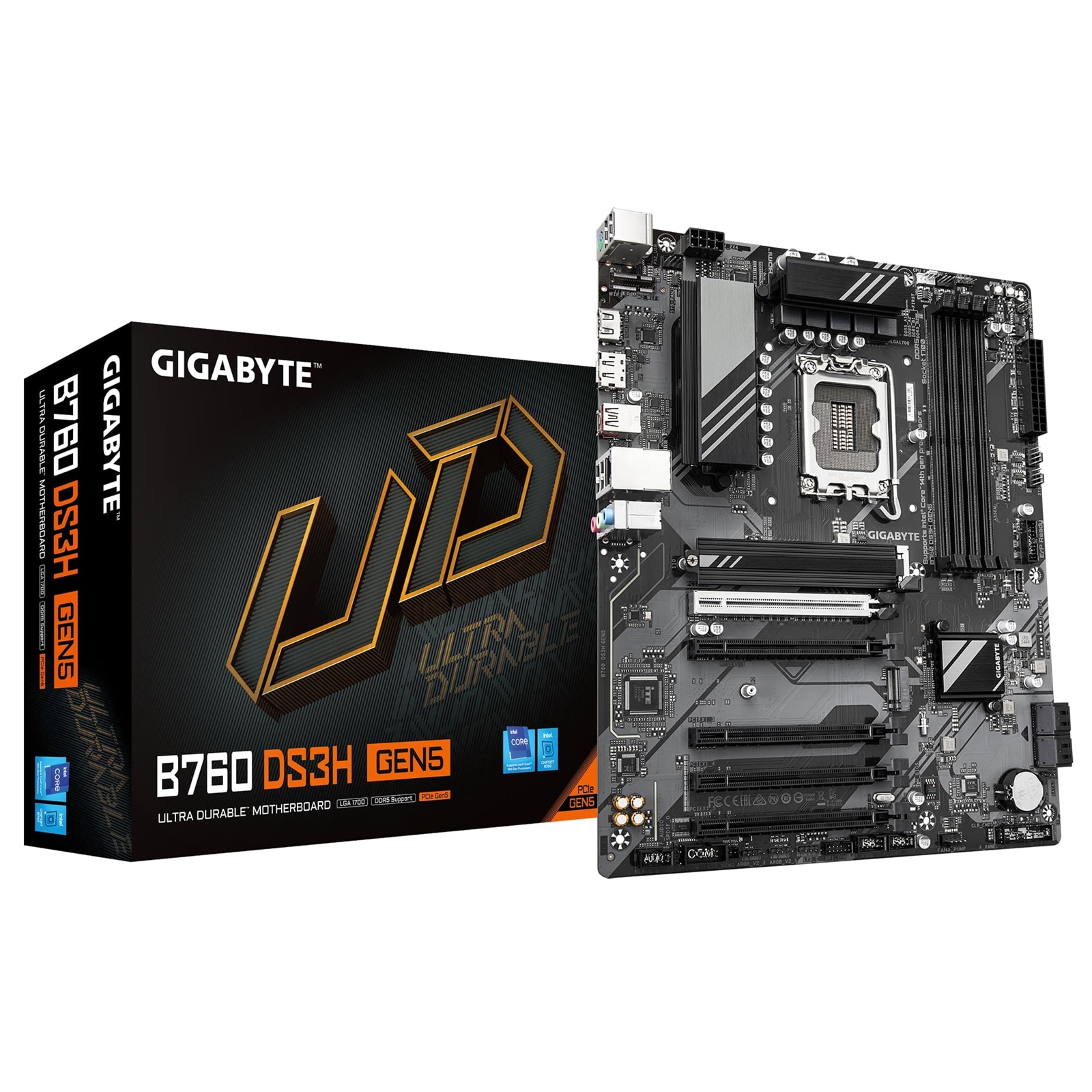 Gigabyte B760 DS3H GEN5 Intel 1700 Socket Motherboard, ATX, 4x DDR5 Slots, 2x M.2 Sockets, GbE LAN, 1x DisplayPort / 1x HDMI Port - Image 3