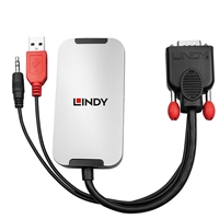 Lindy 38296 0.18m VGA & Audio (M) To DisplayPort (F) 1.2 USB Powered 1920x1080@60Hz Adapter Cable - Black - Image 4