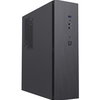 CiT S8i SFF Micro-ATX PC Case - 8.3L Compact Desktop Chassis, Brushed Front, 1 x 80mm Fan, 2 x USB 3.0, TFX PSU Support, Black