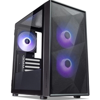 TecWare Forge M2 mATX PC Case, Compact High Airflow Mesh Front Panel, 3 x ARGB Fans Included, Hinged Tempered Glass Door, Supports 240mm Radiator, mATX/ITX, Black