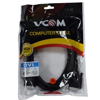 VCOM DVI-D (M) to DVI-D (M) (24+1 pin) 3m Black Retail Packaged Display Cable, Works with Flat Panel Displays, Digital CRT Monitors, Projectors, and HDTVs