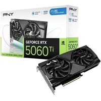 PNY NVIDIA GeForce RTX 5060 Ti DUAL OC 8GB GDDR7 Graphics Card, 4608 CUDA Cores, 2407MHz Core Clock, Dual Fan, 3 x DisplayPort / 1x HDMI Port