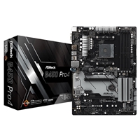 ASRock B450 Pro4 R2.0 Super Alloy AMD AM4 Socket Motherboard, ATX, 4x DDR4 Slots, 2x M.2 Sockets, GbE LAN, 1x D-Sub / 1x DisplayPort / 1x HDMI Port