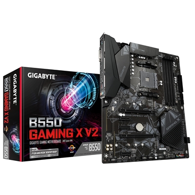 Gigabyte B550 GAMING X V2 AMD AM4 Socket Motherboard, ATX, 4x DDR4 Slots, 2x M.2 Sockets, Fitted I/O Shield, GbE LAN, 1x DVI-D / 1x HDMI Port - Image 2