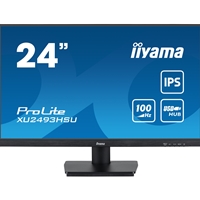 iiyama ProLite XU2493HSU-B7 IPS Monitor - 24 Inch, 1920x1080 Full HD (1080p) @ 100 Hz, 250 cd/m, 1ms, USB-Hub, HDMI, DisplayPort, speakers, VESA, Matte Black