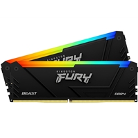 Kingston FURY Beast KF432C16BB2AK2/32 32GB (2x 16GB) DIMM System Memory, 3200MHz, DDR4, CL16, Black, RGB, Intel XMP