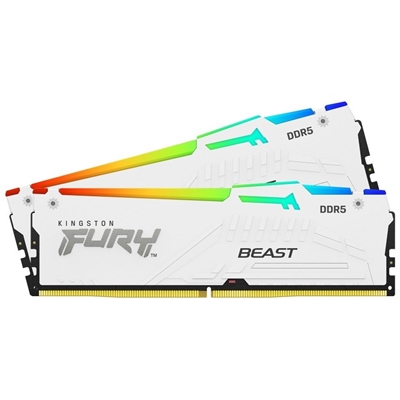 Kingston FURY Beast KF556C36BWEAK2-32 32GB (2x 16GB) DIMM System Memory, 5600MHz, DDR5, CL36, White, RGB, Intel XMP, AMD EXPO - Image 2