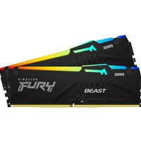 Kingston FURY Beast KF556C36BBEAK2-32 32GB (2x 16GB) DIMM System Memory, 5600MHz, DDR5, CL36, Black, RGB, Intel XMP, AMD EXPO