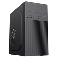CiT Mentor Micro-ATX Office PC Case With USB Type C and 80mm Rear Black Fan Included