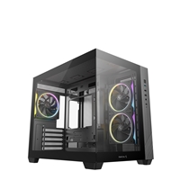 DeepCool CG330 3F ARGB Dual-Chamber Micro-ATX Tower Case, Tempered Glass Panels, 3 x 120mm ARGB Fans, USB 3.0, ITX/Micro-ATX, Black