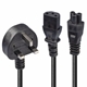 Lindy 30374 2.5m UK 3 Pin Plug To IEC C13 (Kettle) & IEC C5 (Clover) 10 Amp Mains Splitter Extension Cable - Black - Image 3