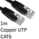 RJ45 (M) to RJ45 (M) CAT6 1m Black OEM Moulded Boot Copper UTP Network Cable - Image 3