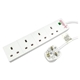 5m 4 Gang Surge Protected LED Indicator UK Mains Extension - White - Image 3