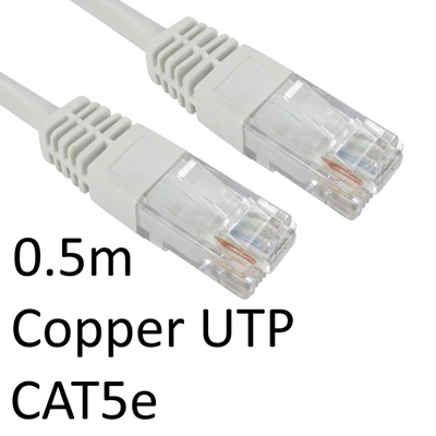RJ45 (M) to RJ45 (M) CAT5e 0.5m White OEM Moulded Boot Copper UTP Network Cable - Image 2