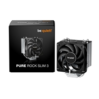 be quiet! Pure Rock Slim 3 Fan CPU Cooler, Universal Socket, High Quality 100mm PWM Black Cooling Fan, 1700RPM, 3 Heat Pipes, 130W TDP, Intel 1851/ 1700 & AMD AM4/ AM5 Compatible